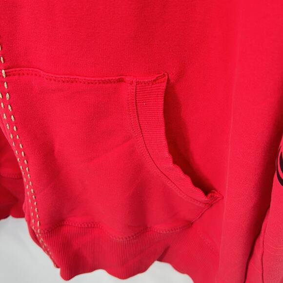 Harley Davidson Women's Red Zip Hoodie with Bling & Flames  Size XL - Picture 7 of 15